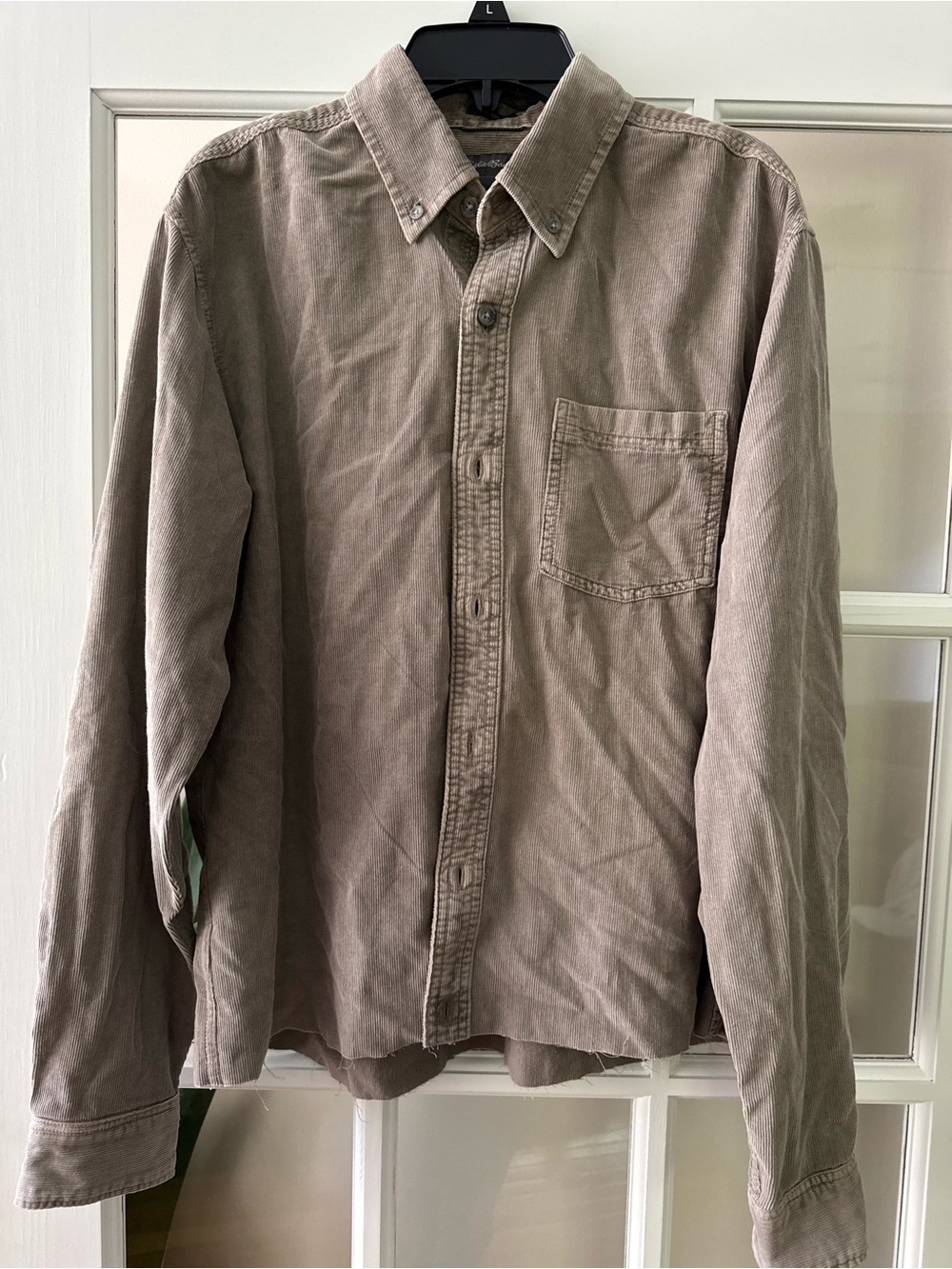Eddie Bauer Women’s Grey/Taupe Button-Down Shirt